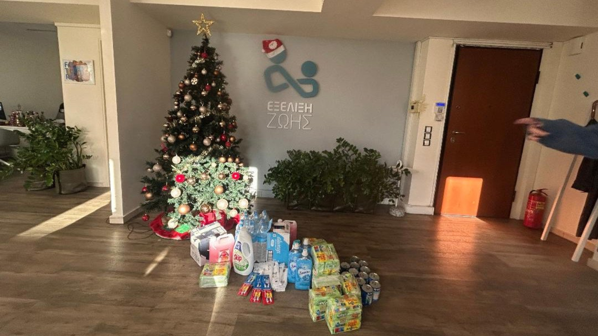 photo of previous delivery products arriving at charity