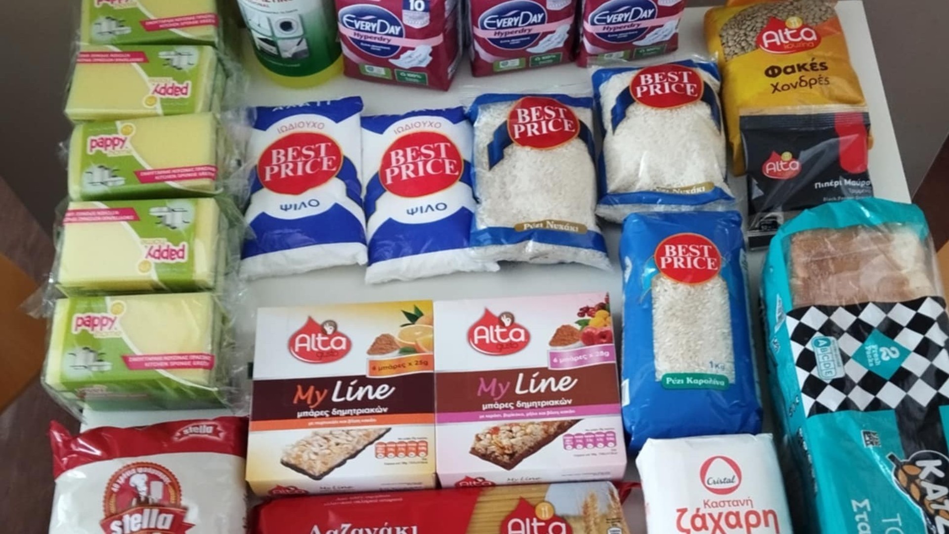 photo of previous delivery products arriving at charity