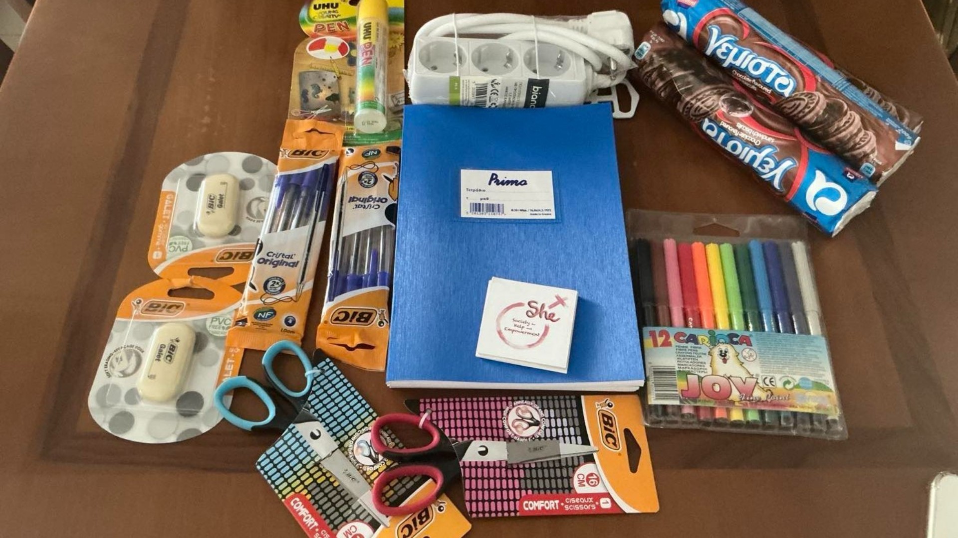 photo of previous delivery products arriving at charity