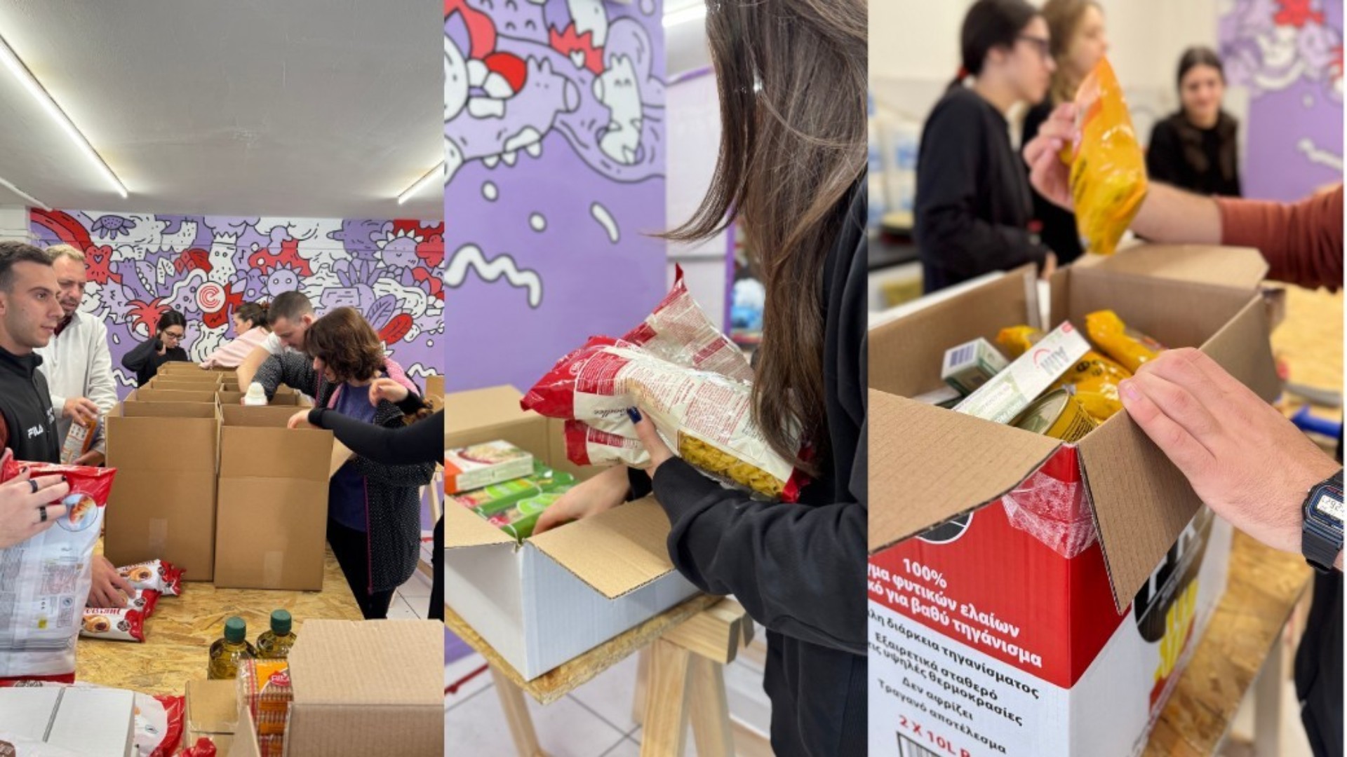 photo of previous delivery products arriving at charity