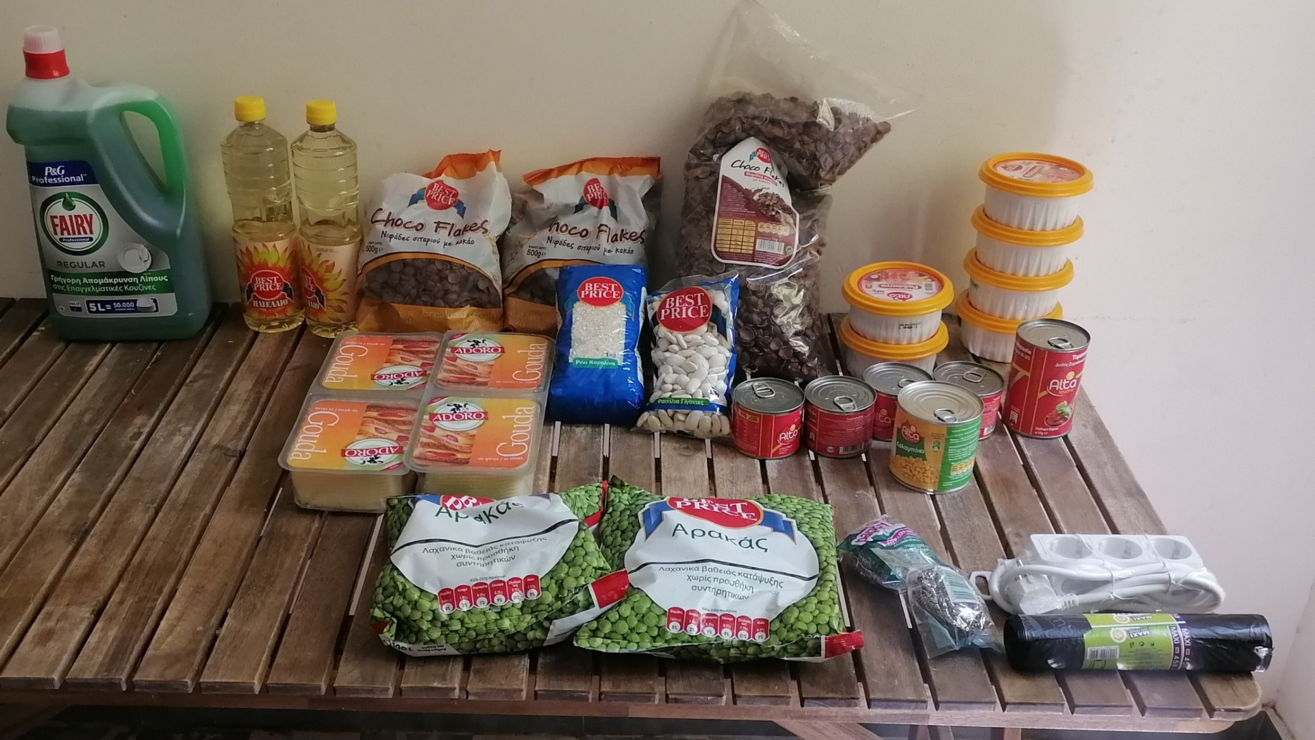photo of previous delivery products arriving at charity