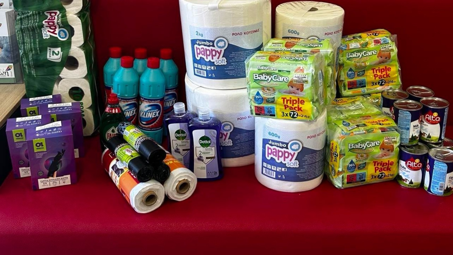 photo of previous delivery products arriving at charity