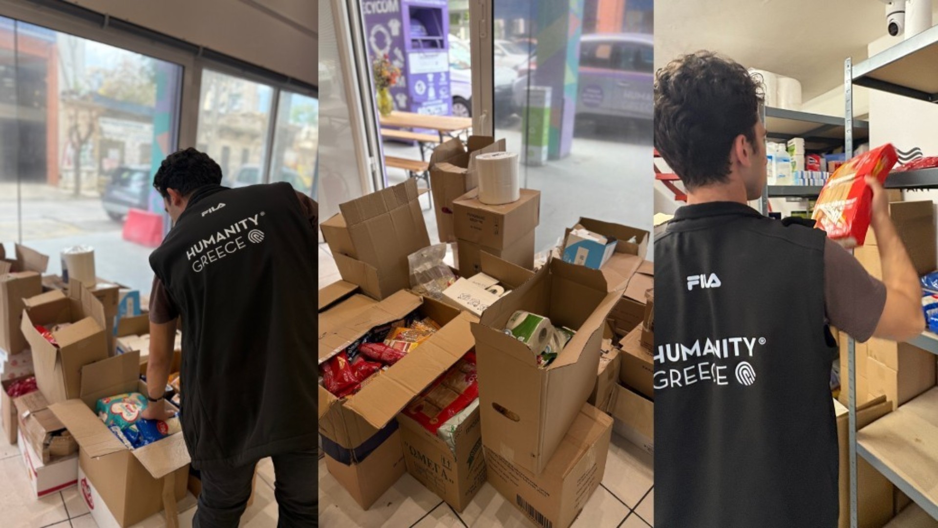 photo of previous delivery products arriving at charity