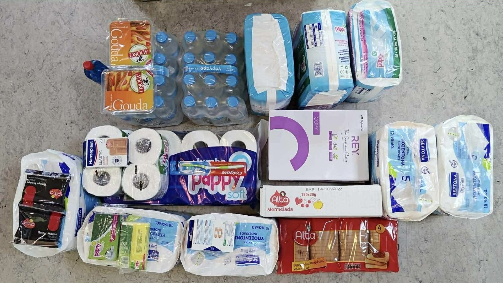 photo of previous delivery products arriving at charity