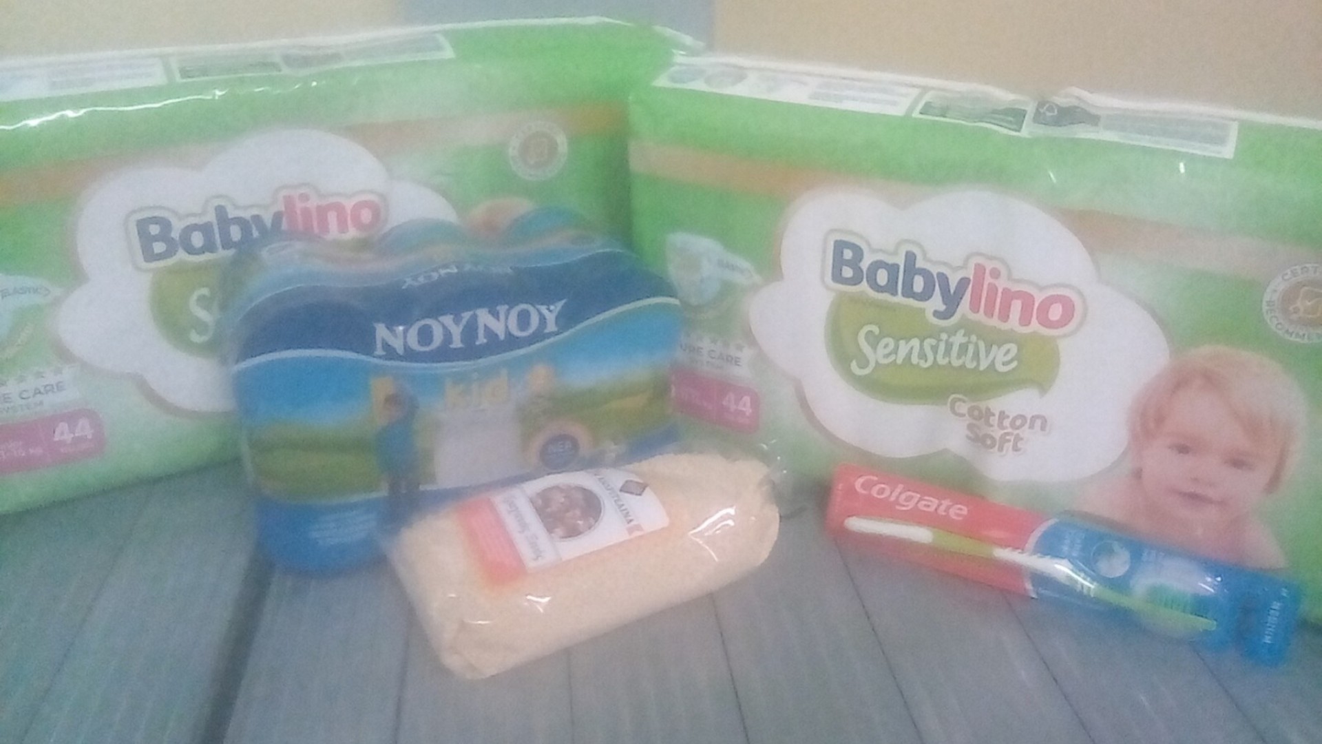 photo of previous delivery products arriving at charity