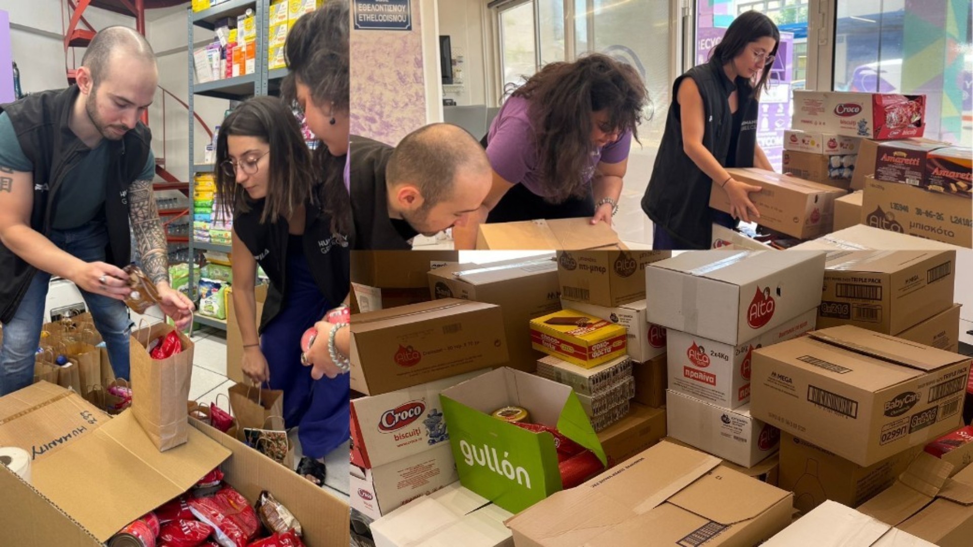 photo of previous delivery products arriving at charity