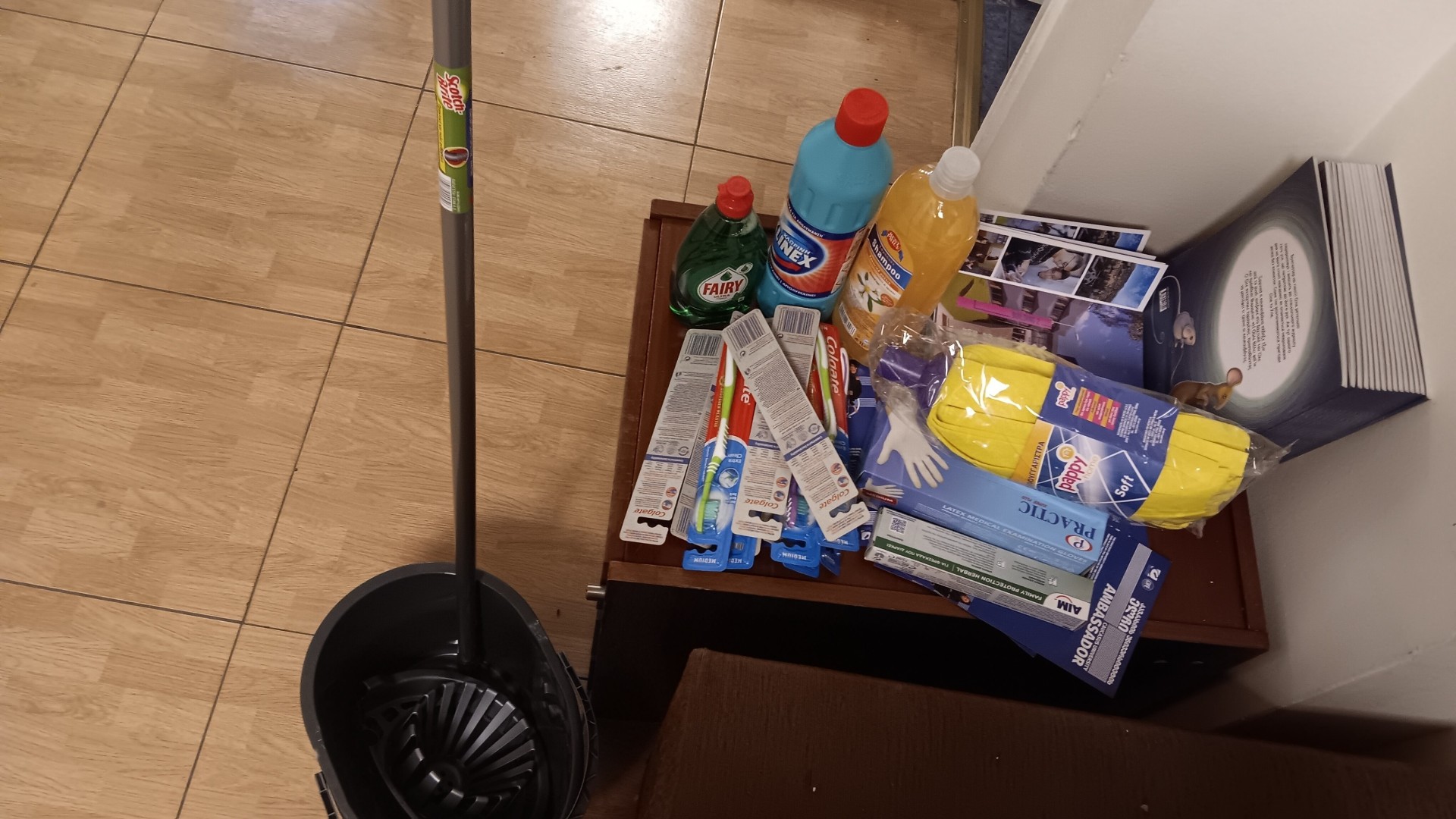 photo of previous delivery products arriving at charity