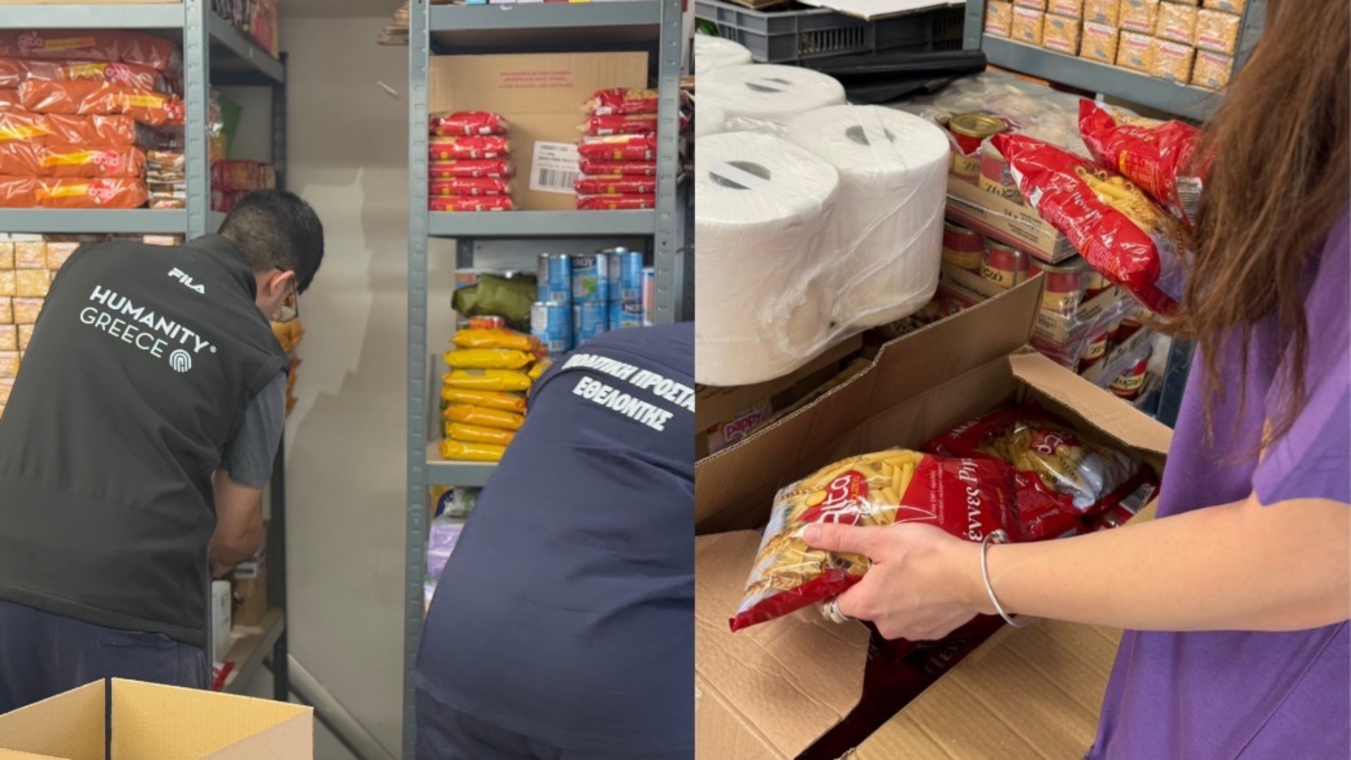 photo of previous delivery products arriving at charity
