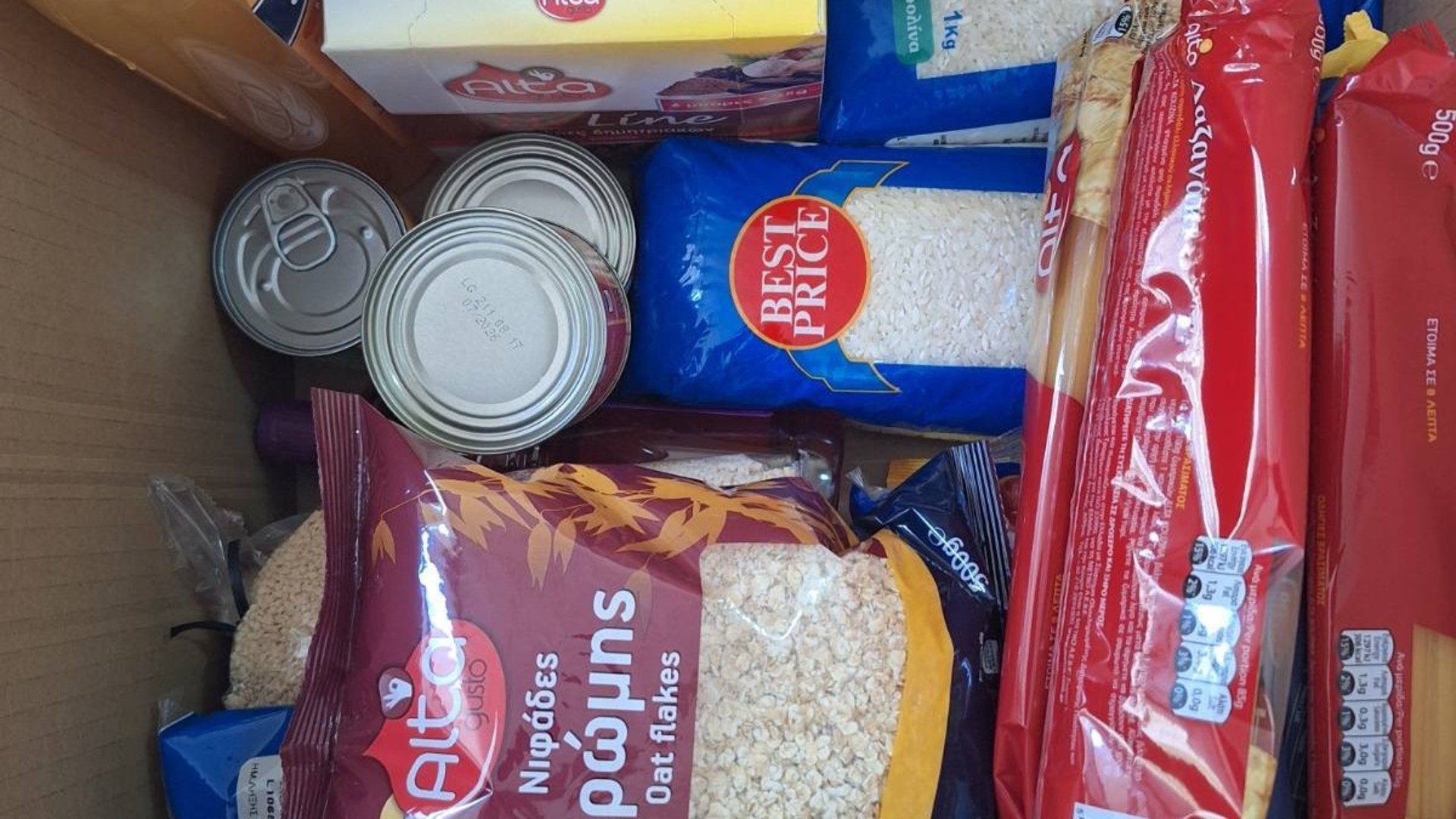 photo of previous delivery products arriving at charity